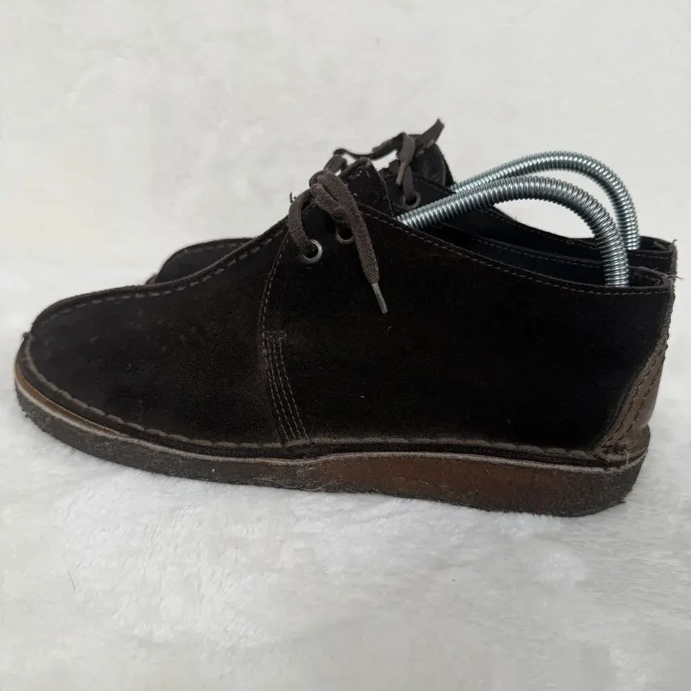 Clarks Originals Desert Trek Brown Suede Men’s Boots Shoes Moc Toe Crepe Sole 8